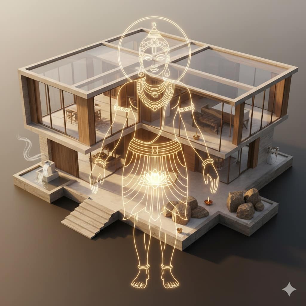 వాస్తు పురుషుడు మరియు గృహ దిశల చిత్రపటం.