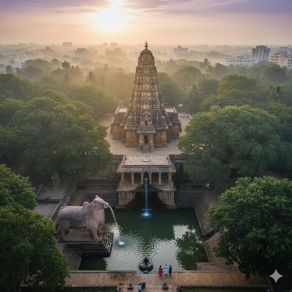 బెంగళూరు మల్లేశ్వరంలోని కడు మల్లేశ్వర ఆలయం - నంది నోటి నుండి శివలింగంపై పడే అంతుచిక్కని జలధార మరియు పురాతన కోనేరు.